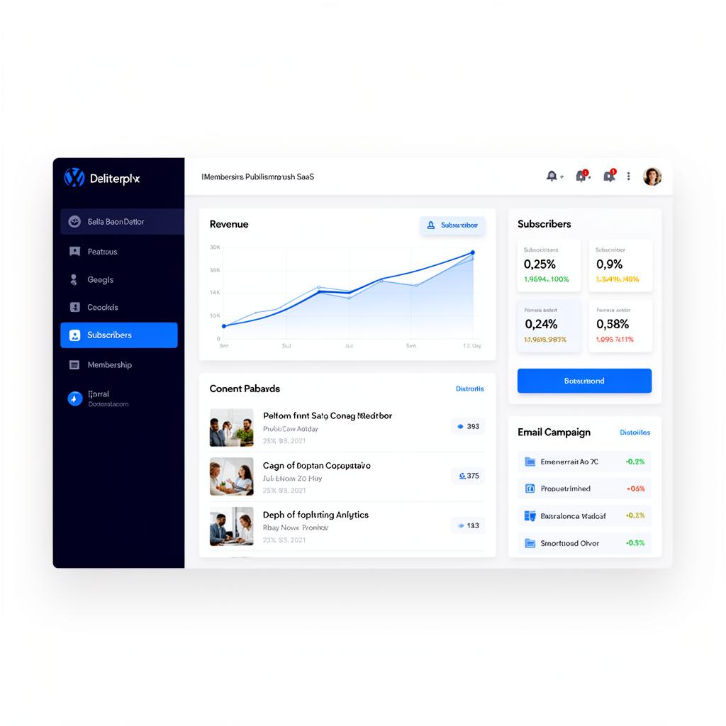 flomix.tv platform dashboard showing revenue analytics, subscriber metrics, and content management